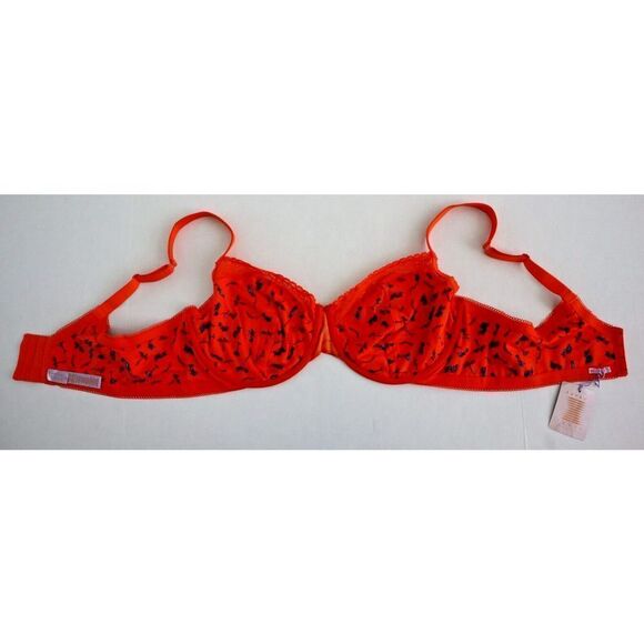 Savage X Fenty Women's Sz 46DDD Hot Red Shot Cotton Essentials Unlined Bra $40+ - Picture 3 of 7